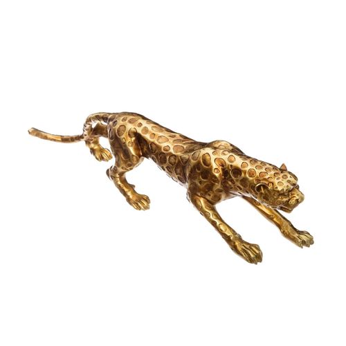 Déco De Noël Léopard En Résine Dorée L 79 Cm