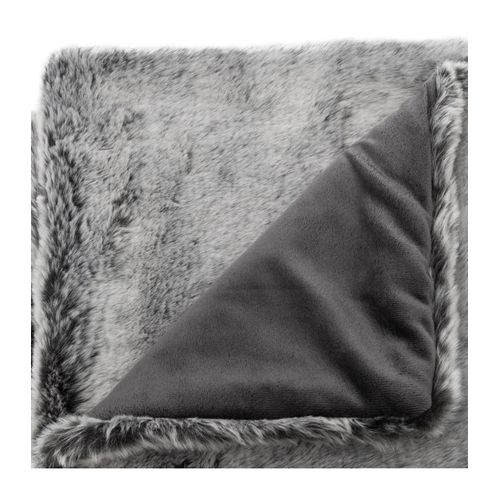 Plaid En Fourrure Gris Foncé 125 X 150 Cm