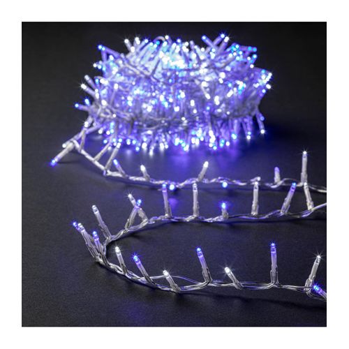 Guirlande Lumineuse Extérieur 25 M 1000 LED Blanc Froid et Bleu Et 8 Jeux De Lumière