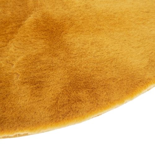 Tapis En Fourrure Ocre Extra Doux D 80 Cm