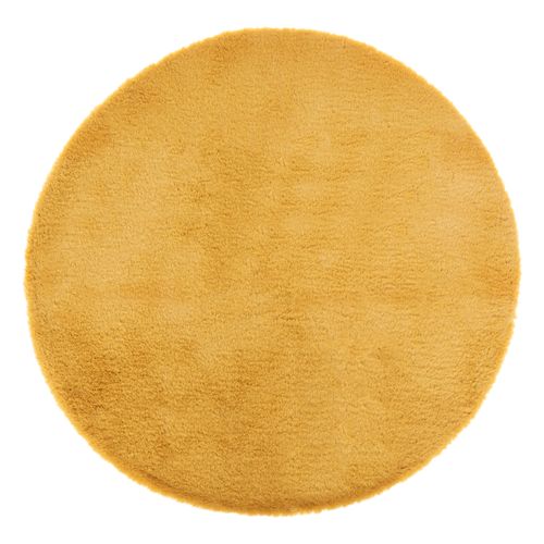 Tapis En Fourrure Ocre Extra Doux D 80 Cm