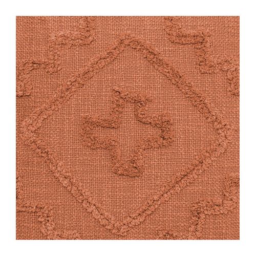 Coussin Déhoussable Inca En Coton Tufté Terracotta 40 X 40 Cm