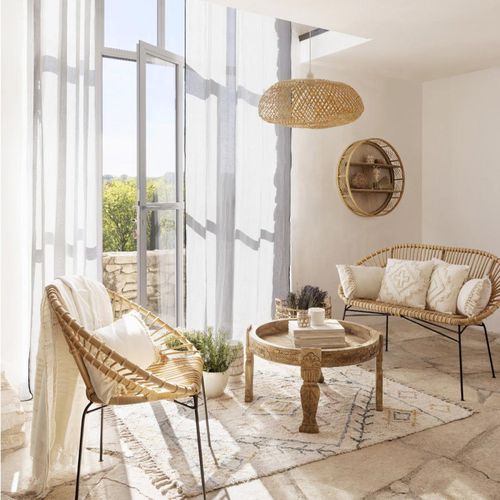 Table à Café En Bois De Manguier D 51  X H 33 Cm