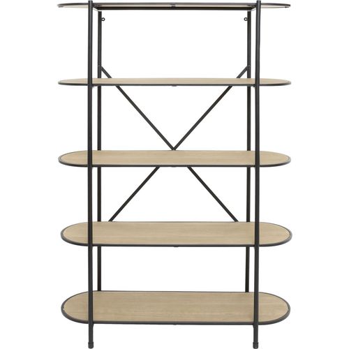 Etagère Bibliothèque Design Industriel Timeo - L. 100 X H. 150 Cm - Noir