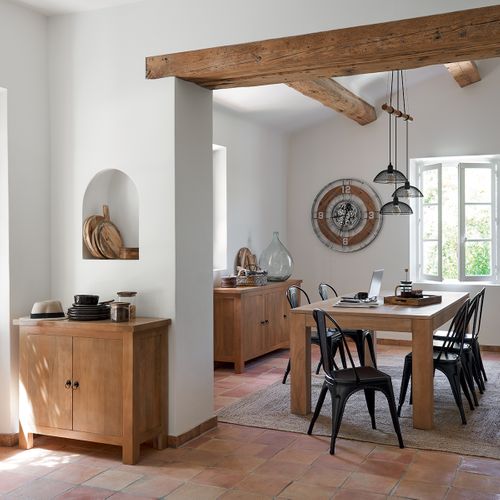 Grande Pendule Murale Silencieuse En Métal Et Bois D 90 Cm