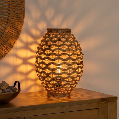 Lampe à Poser En Jacinthe Naturel H 40 Cm