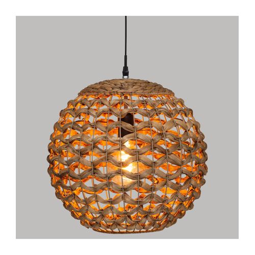 Luminaire Suspension En Fibre Naturelle D 38 Cm