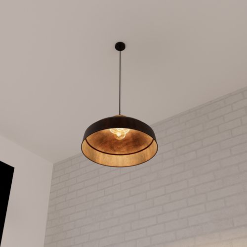 Luminaire Suspension En Métal Aspect Vieilli Et Bois De Manguier D 57 Cm