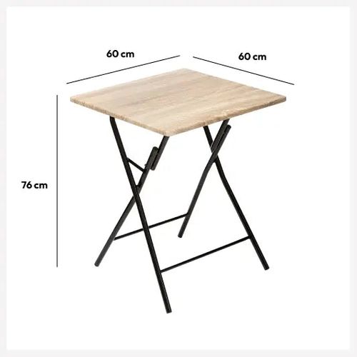 Table pliante 1P 60X60 - Naturel / Noir