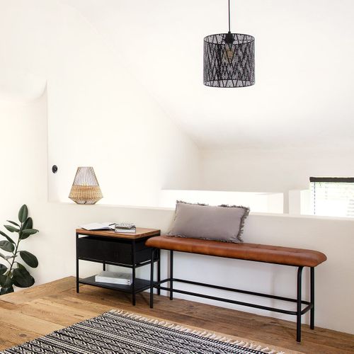 Luminaire Suspension En Métal Noir Ajouré D 24,5 Cm