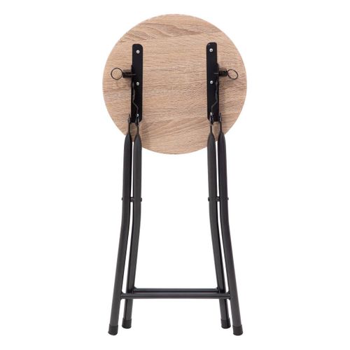 Tabouret pliant NOMADE Gris foncé / Naturel