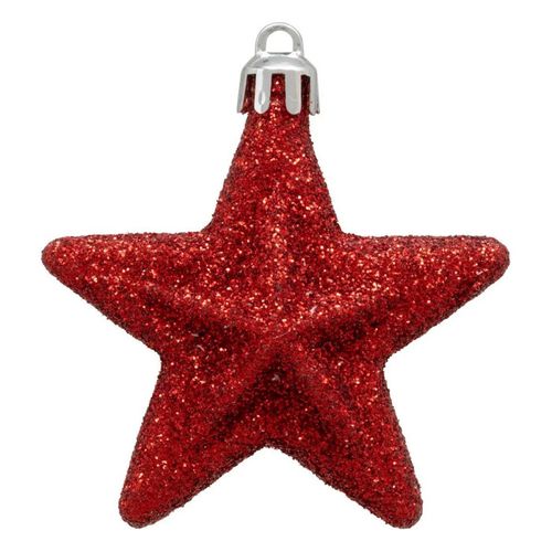 Sujet De Noël 6 Pièces "christmas Country" 6cm Rouge et Blanc