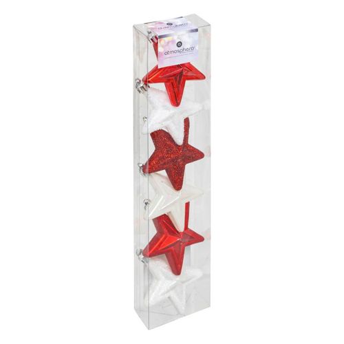 Sujet De Noël 6 Pièces "christmas Country" 6cm Rouge et Blanc