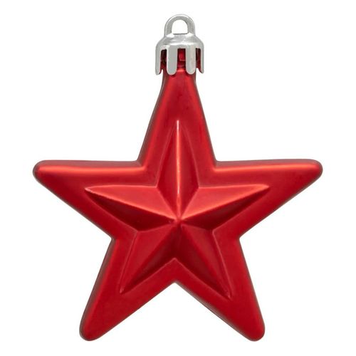 Sujet De Noël 6 Pièces "christmas Country" 6cm Rouge et Blanc