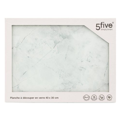 Planche Décorative En Verre 40 X 30 Marbre Blanche