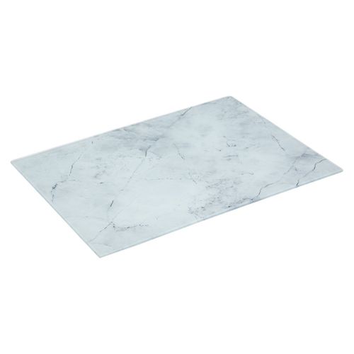 Planche Décorative En Verre 40 X 30 Marbre Blanche
