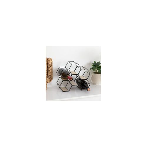 Range-Bouteilles En Bambou 6 Compartiments – Paris Prix Nera, 38cm, Noir