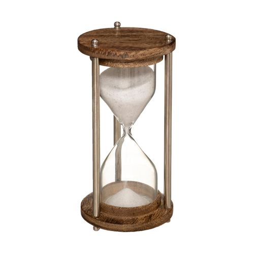 Objet Décoratif Sablier En Bois De Manguier H 15 Cm