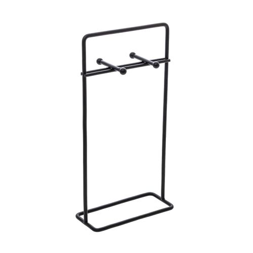 Set 4 Planches à Tapas En Bambou Avec Support En Métal Noir