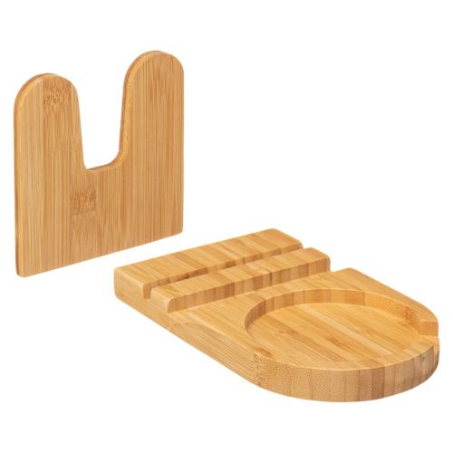 Repose Cuillère En Bambou Avec Couvercle - Beige