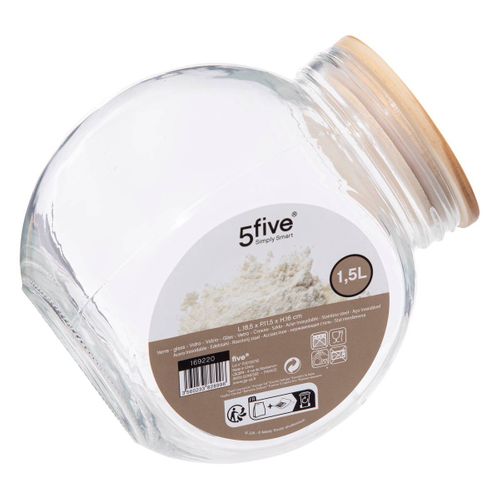 Bocal Verre à Bonbons Couvercle Bois 15l