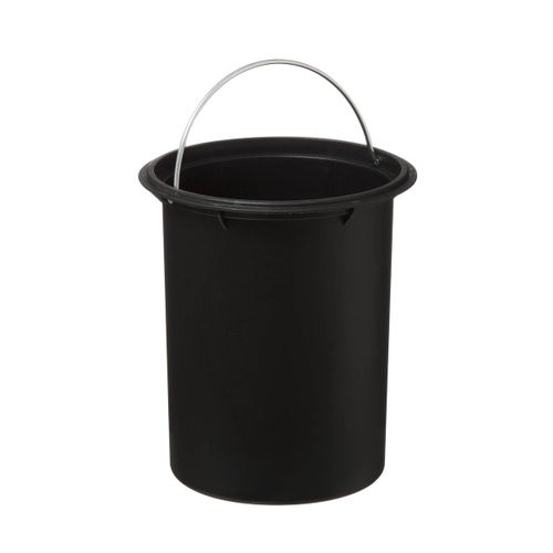 Poubelle De Salle De Bain En Métal Gris Et Couvercle En Bambou 3 L