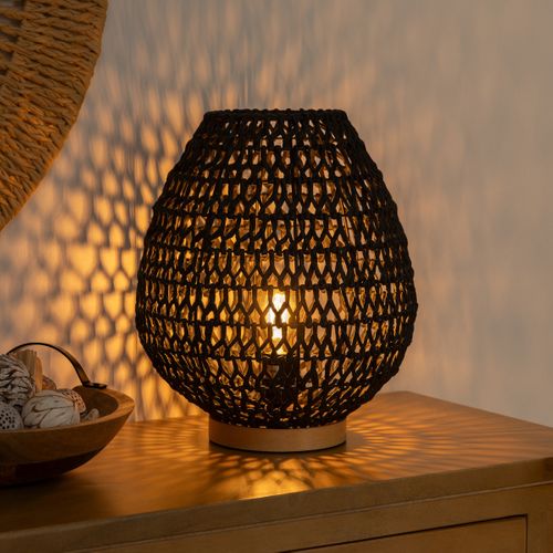 Lampe à Poser En Métal Et Noir H 35.5 Cm
