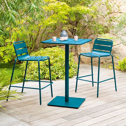 Table Haute Extérieur Phuket Bleu Canard Hespéride