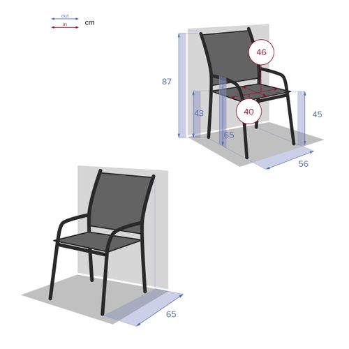 Fauteuil Empilable Piazza Hespéride Olive/graphite