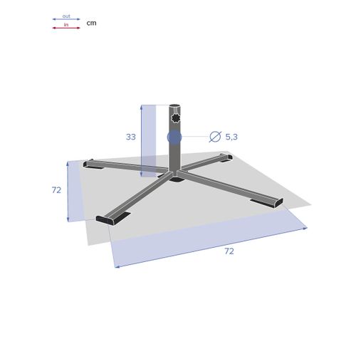 Pied De Parasol Pliant Grand Modèle Anthracite Hespéride