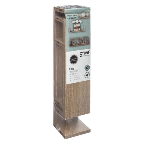 Set de 3 étagères FIXY Chêne