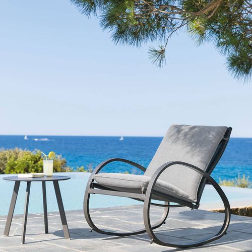 Rocking Chair De Jardin Design Nevada - Gris Graphite
