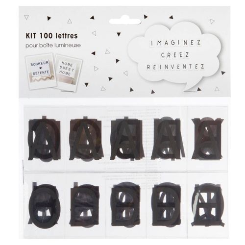 Pack 100 Lettres - Noir - 4x6 - 5 Cm