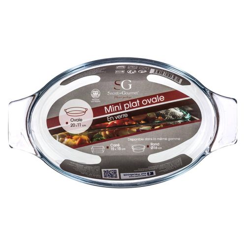 Petit Plat Ovale En Verre 20 Cm Transparent