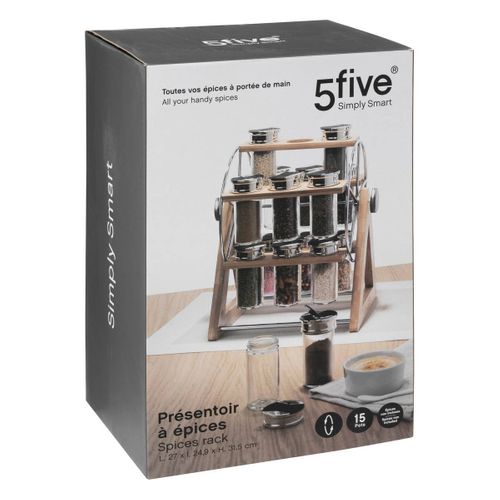 Support Roue 15 Pots à Épices Bambou