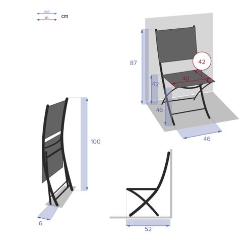 Chaise Pliante Modula Noisette/tonka Hespéride
