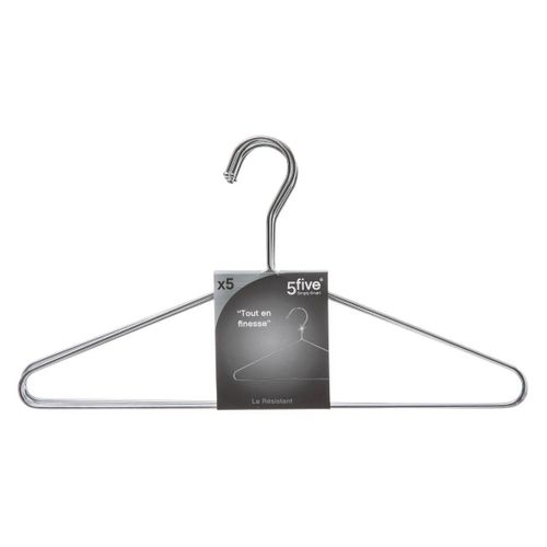 Lot De 5 Cintres En Métal Chromé