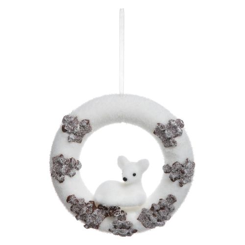 Couronne De Noël Effet Givré Et Décorée D 22 Cm