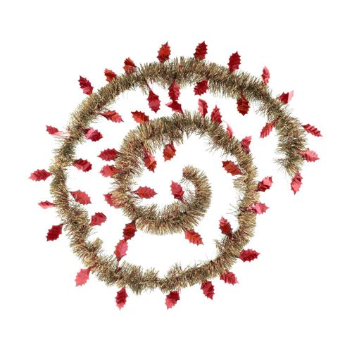 Guirlande De Noël Large 15 Cm Déco Feuilles De Houx Longueur 2 Mètres