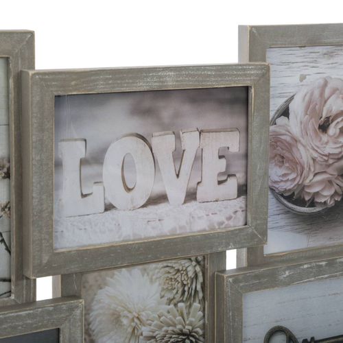 Cadre Pêle-mêle Multivues 15 Photos En Bois Patiné 72.4 X 44.8 Cm