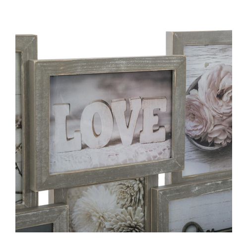 Cadre Pêle-mêle Multivues 15 Photos En Bois Patiné 72.4 X 44.8 Cm