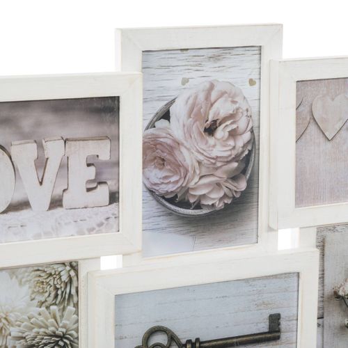 Cadre Pêle-mêle Multivues 15 Photos En Bois Patiné 72.4 X 44.8 Cm