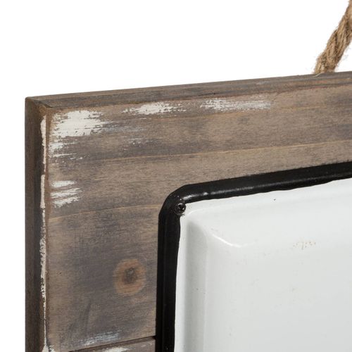 Plaque Décorative En Bois Et Métal Céramique Avec Citation 40 X 30 Cm