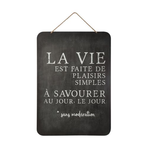 Décoration En Métal Ardoise Citation à Suspendre 44 X 61 Cm