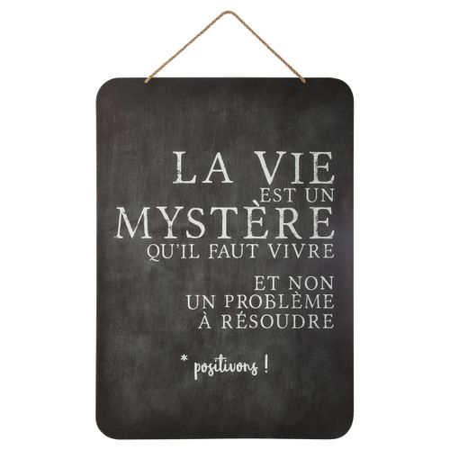 Décoration En Métal Ardoise Citation à Suspendre 44 X 61 Cm