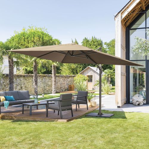 Parasol Déporté Et Inclinable Rectangule Noisette Elea - 3 X 4 M