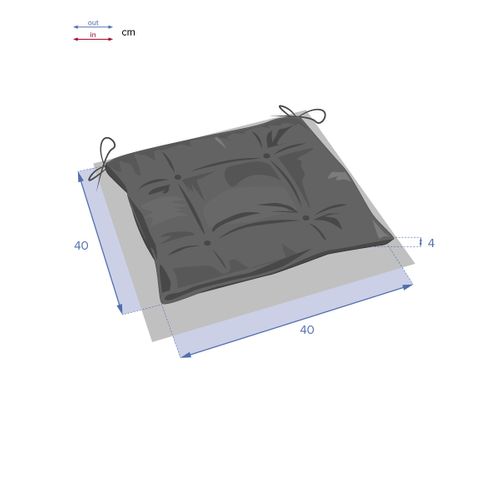 Galette De Chaise Carrée 4 Points Grenade