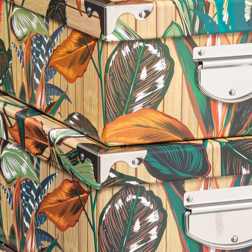 Lot De 6 Boîtes De Rangement Avec Poignées Et Coins En Métal Déco Palawan