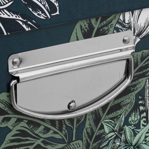 Lot De 6 Boîtes De Rangement Avec Poignées Et Coins En Métal Collection Black Flora