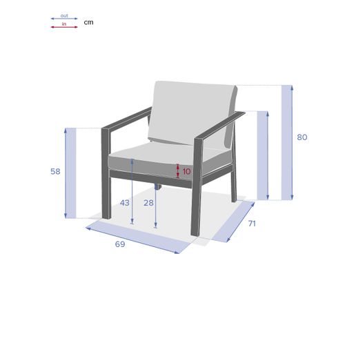 Fauteuil 1 Place Pavane Graphite Hespéride